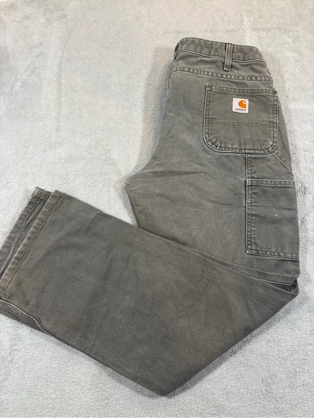 Carhartt WB011 MOS Moss Green Relaxed Fit Duck Canvas Carpenter Pants Size 6/30